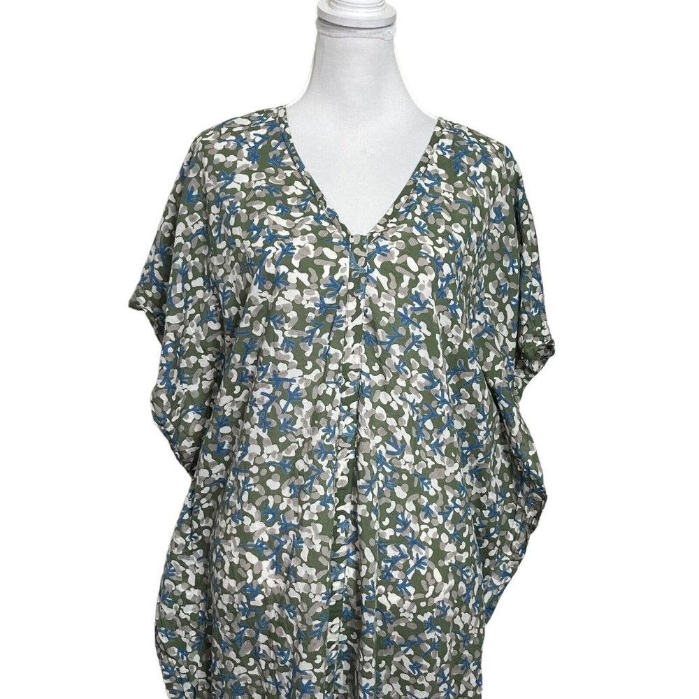 Mirth Bali Midi Dress Cotton Lagenlook Printed Women’s Size Large Missing Belt - Picture 5 of 14